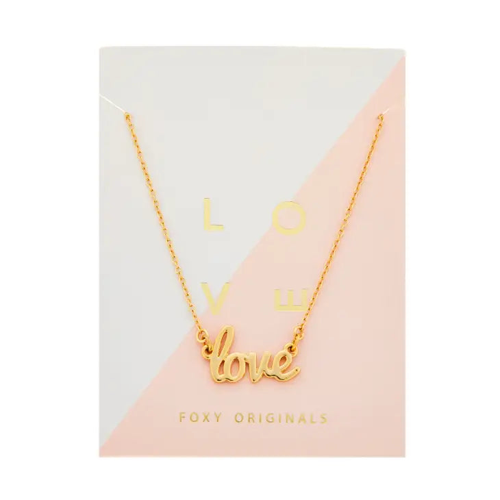 Love Script Necklace in Gold- Valentine's Day Gift