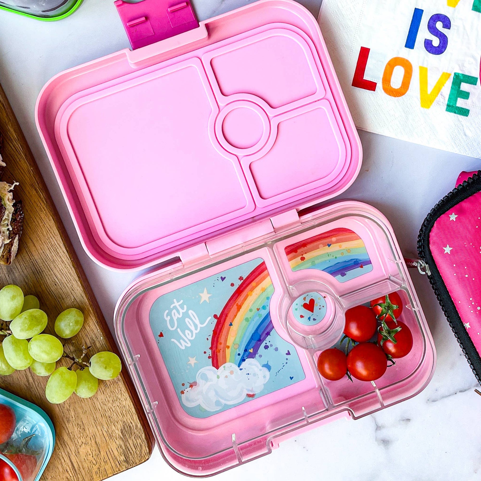 Leakproof Sandwich Friendly Bento Box - Power Pink Rainbow