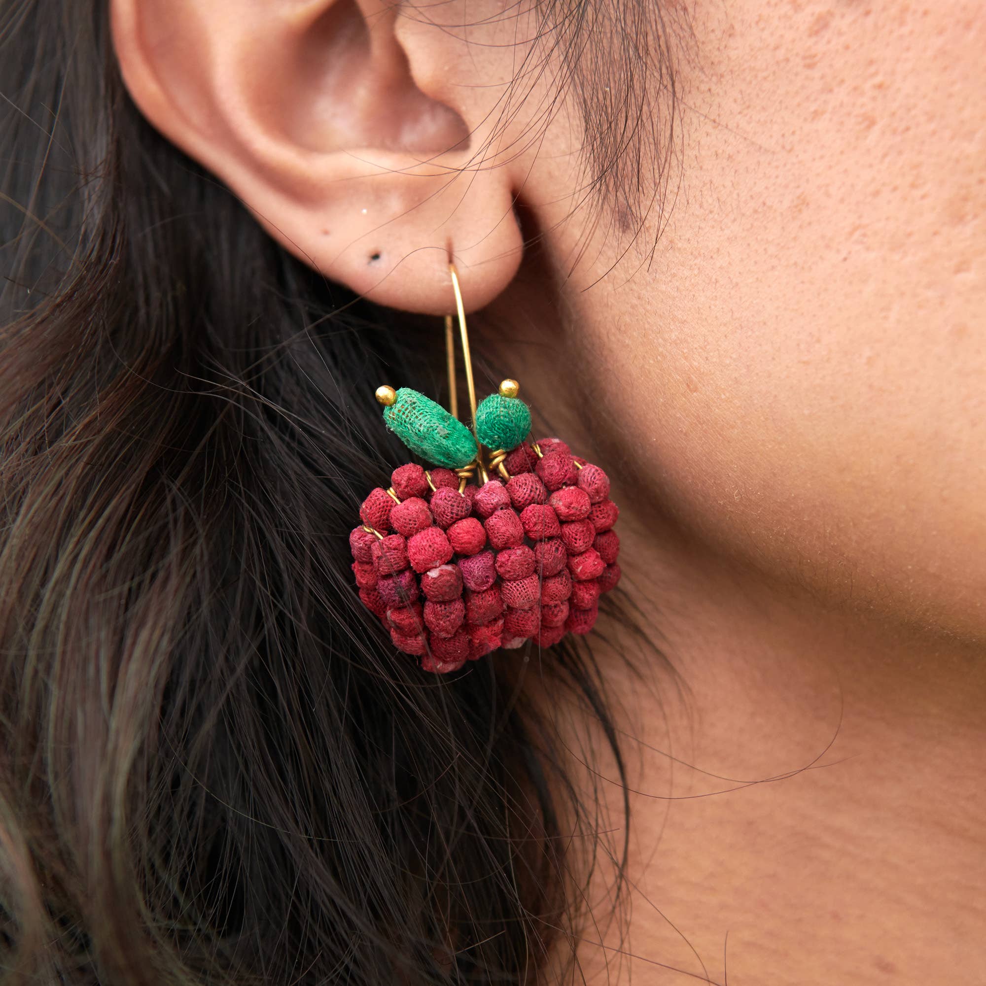 Kantha Apple Earrings