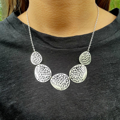 Stenciled Leaf Necklace - World Finds