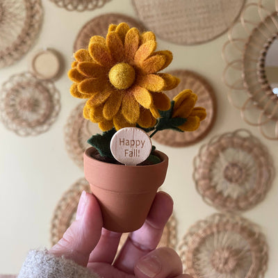 “Happy Fall” Various Handmade Felt Autumn Forever Flowers