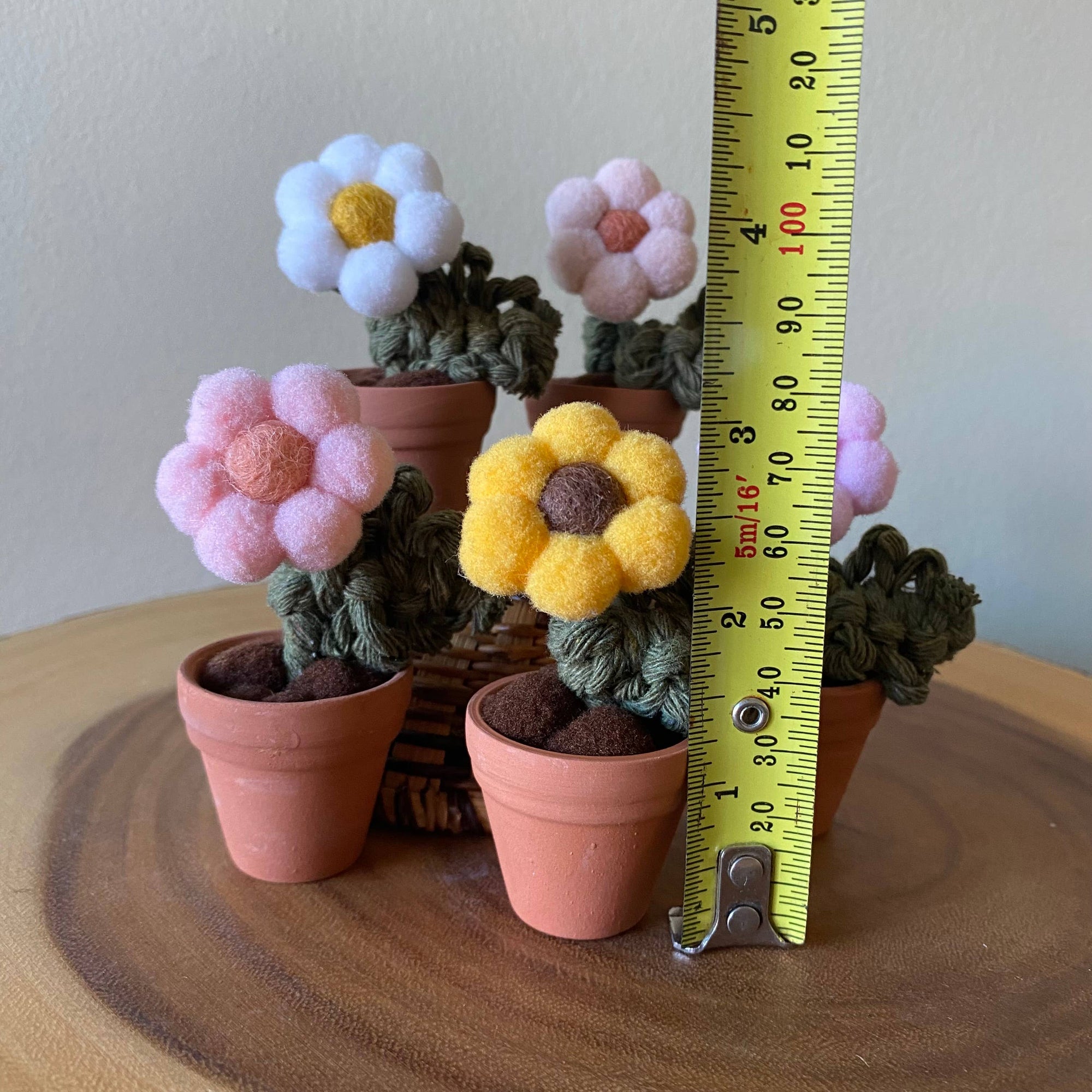 Pompom, Felt & Macrame Forever Fibre Flower - Mini