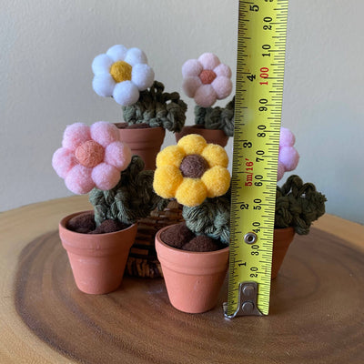 Pompom, Felt & Macrame Forever Fibre Flower - Mini