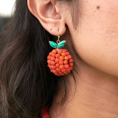 Kantha Orange Earrings