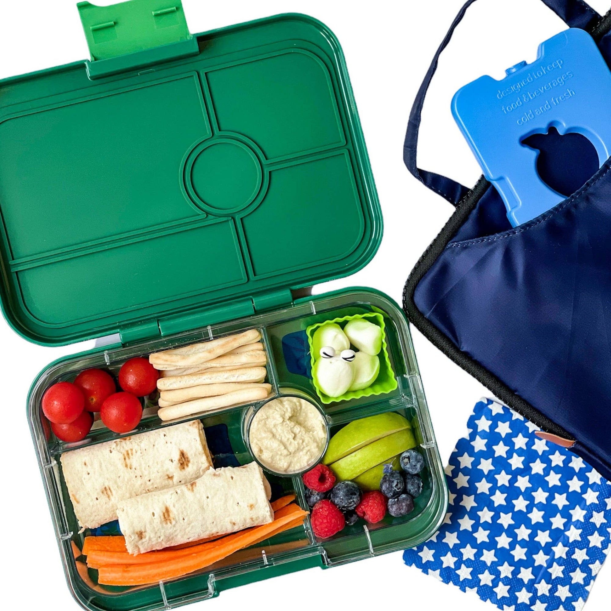 Leakproof Yumbox Tapas - Greenwich Green 5C Tray