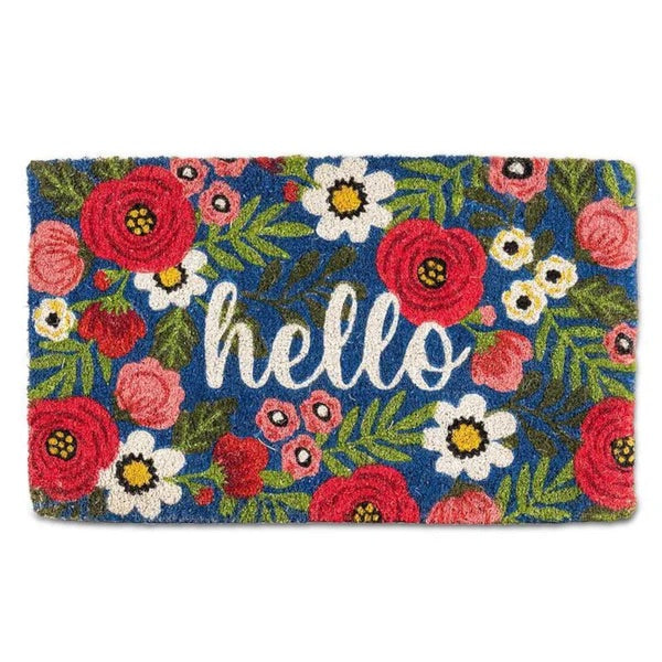 Red Rose Floral “hello” Doormat