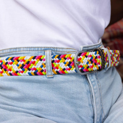 Water Bottle Upcycled Woven Belt - Versicoloured
