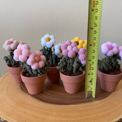 Double Flower Pompom, Felt & Macrame Forever Fibre Flower