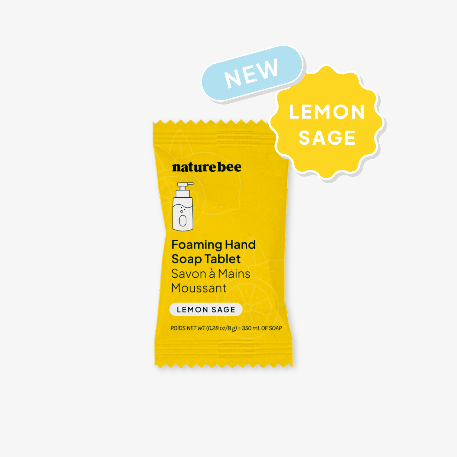 Lemon Sage Concentrated Foaming Hand Soap Tablet Single