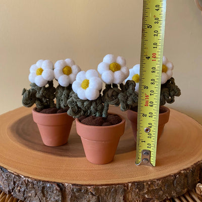 Double Flower Pompom, Felt & Macrame Forever Fibre Flower