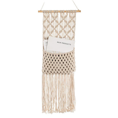 Long Macrame Wall Pocket