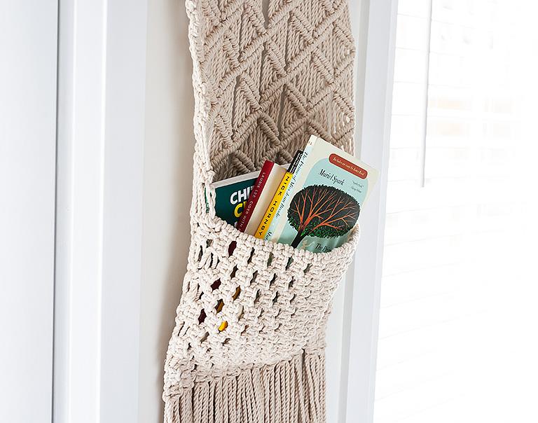 Long Macrame Wall Pocket