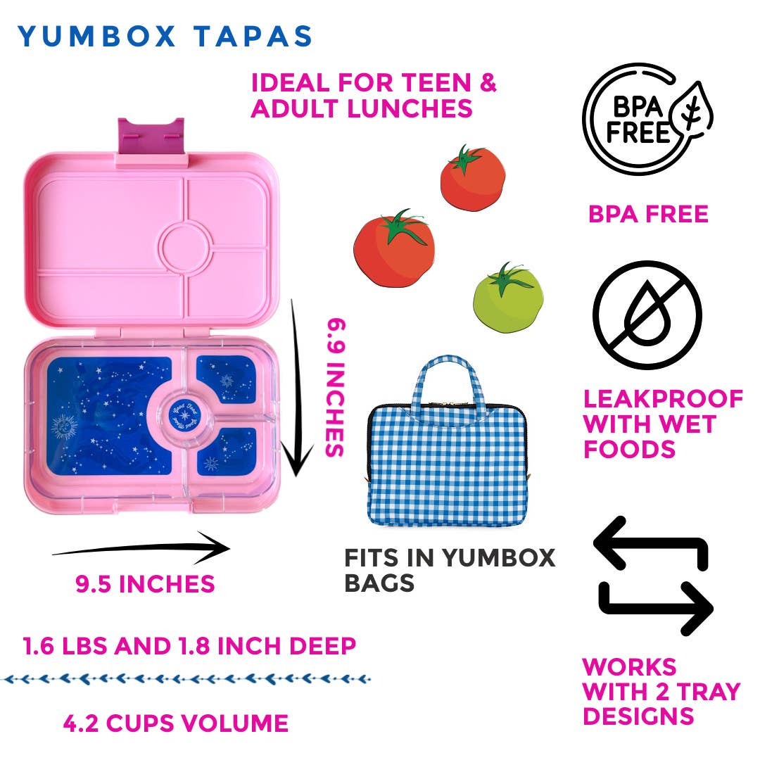 Leakproof Yumbox Tapas Capri Pink - 4 Compartment - Zodiac