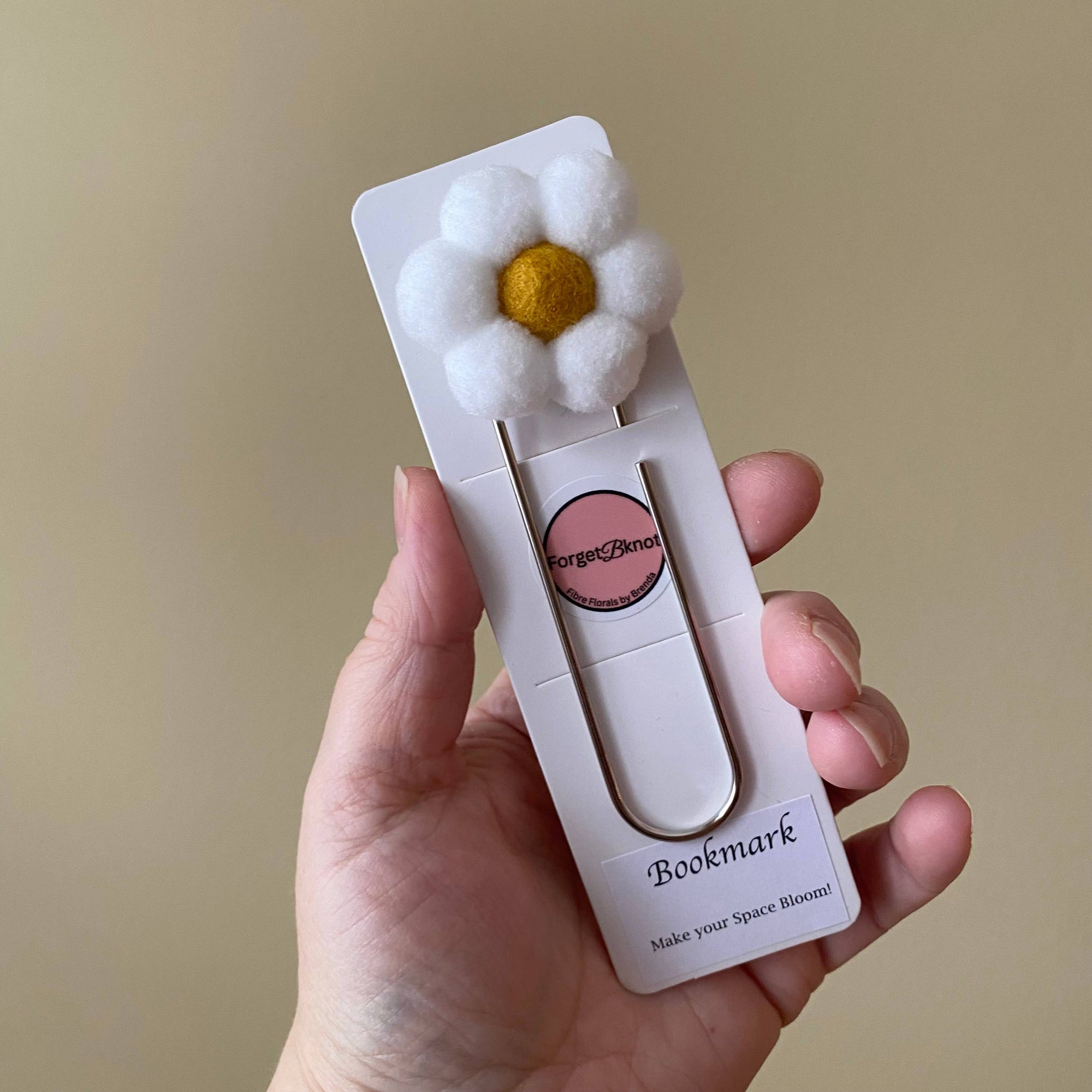 Flower Bookmark/ Oversized Paper Clip/ Pompom & Felt Flower 