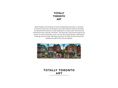 2026 Toronto Neighbourhood Calendar - 12" X 9"