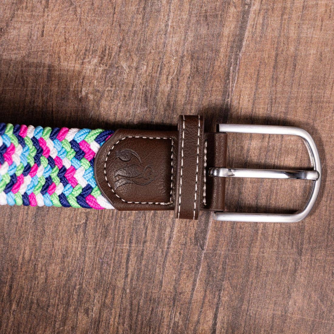 Water Bottle Upcycled Woven Belt - Bright Multi Zigzag