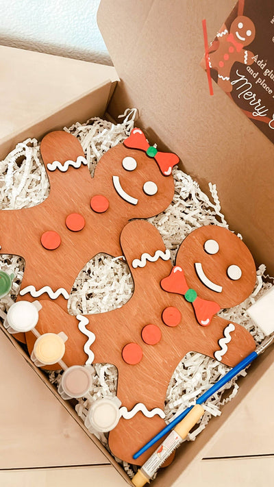 Paintable Gingerbread Man Cookies - DIY Kids Christmas Kit