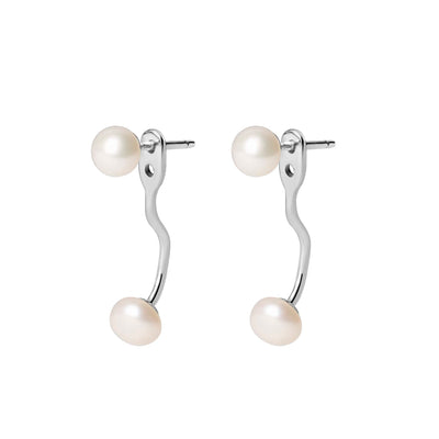 Pearl Ear Jacket | Gold Pearl Earrings - Bambu