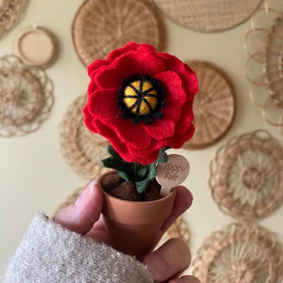 “Happy Fall” Various Handmade Felt Autumn Forever Flowers