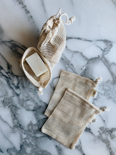 Soap Saver Bag (organic cotton) - Essence of Life Organics
