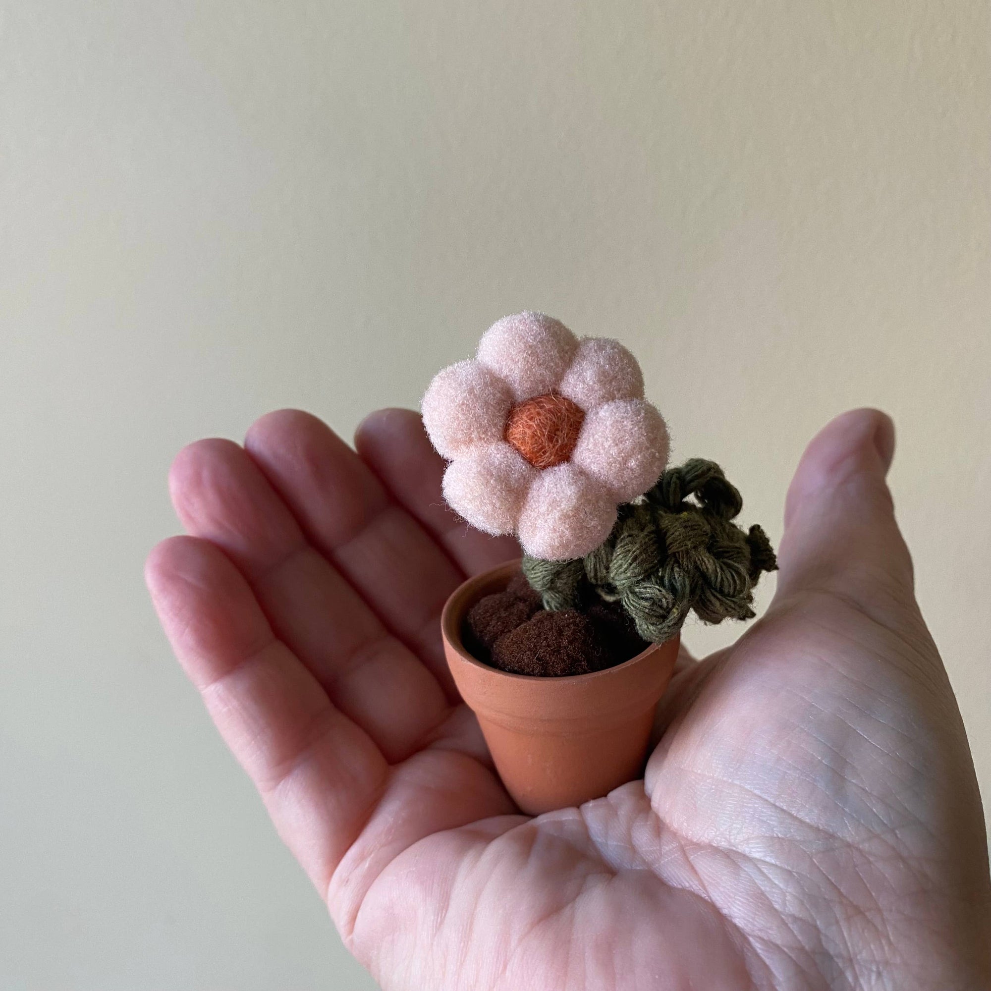 Pompom, Felt & Macrame Forever Fibre Flower - Mini