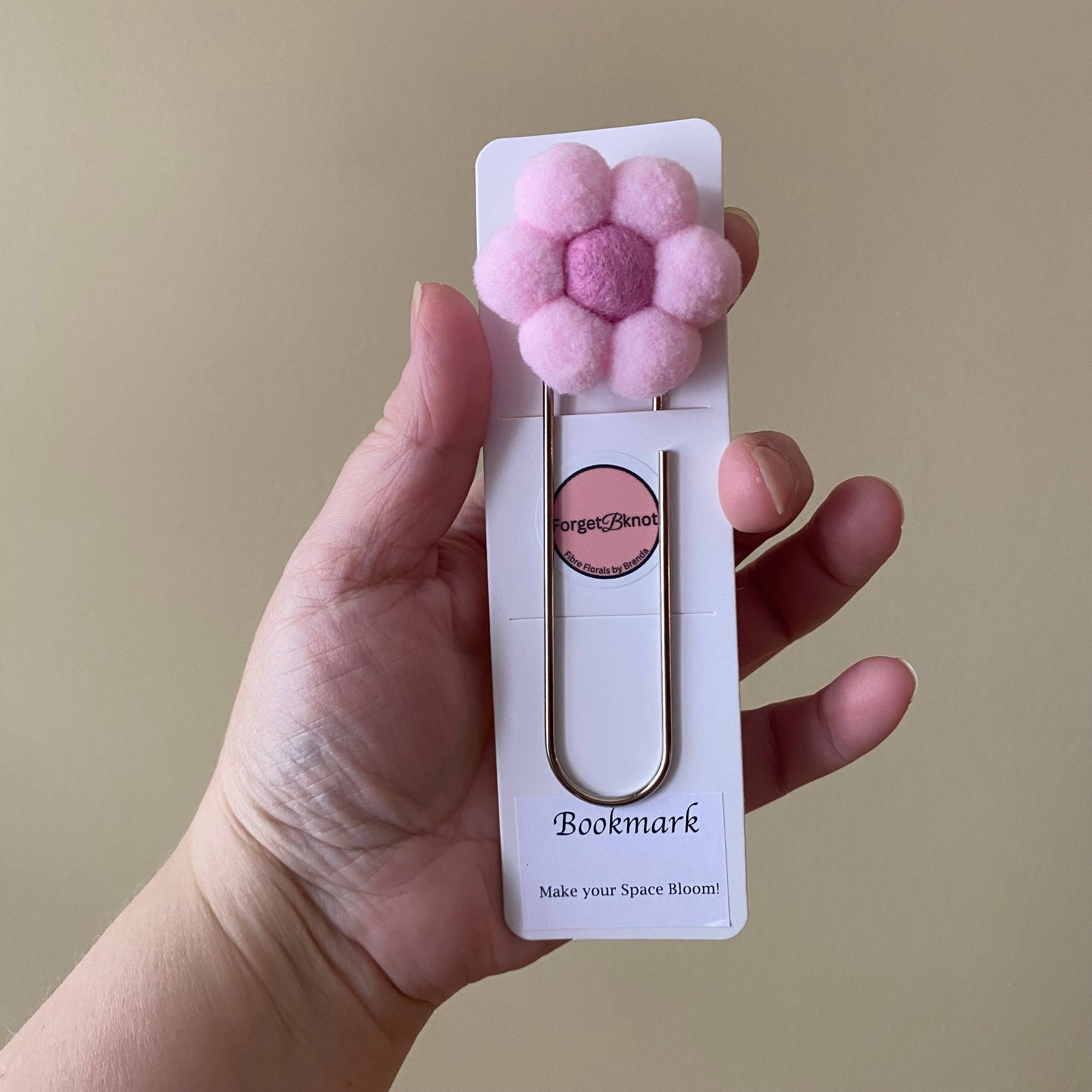 Flower Bookmark/ Oversized Paper Clip/ Pompom & Felt Flower 