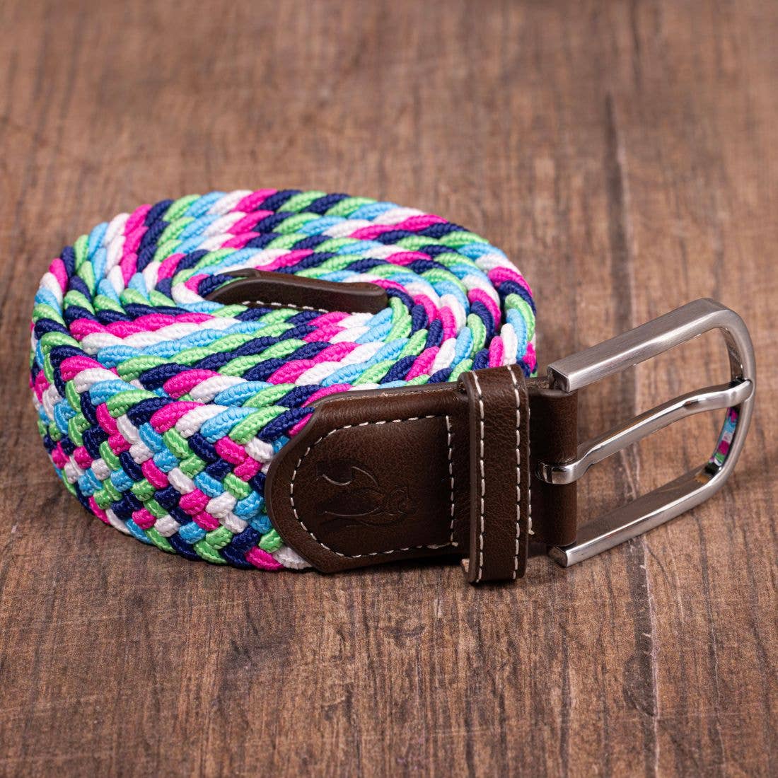 Water Bottle Upcycled Woven Belt - Bright Multi Zigzag