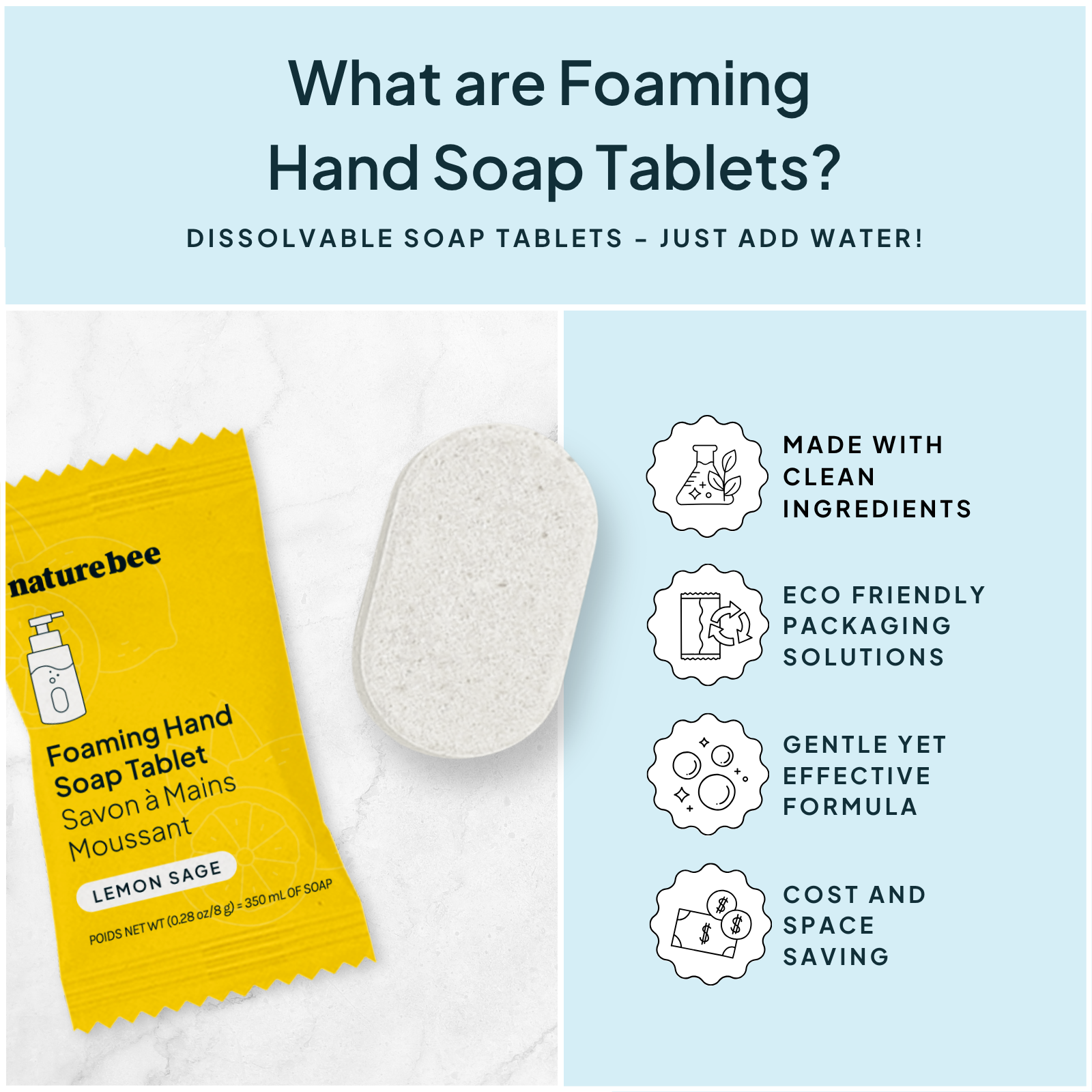 Foaming Hand Soap Refill Tablet: Nature Bee