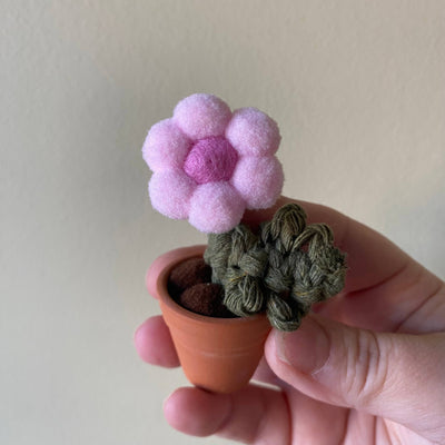 Pompom, Felt & Macrame Forever Fibre Flower - Mini