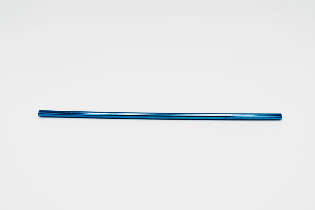 stainless steel reusable straw straight blue