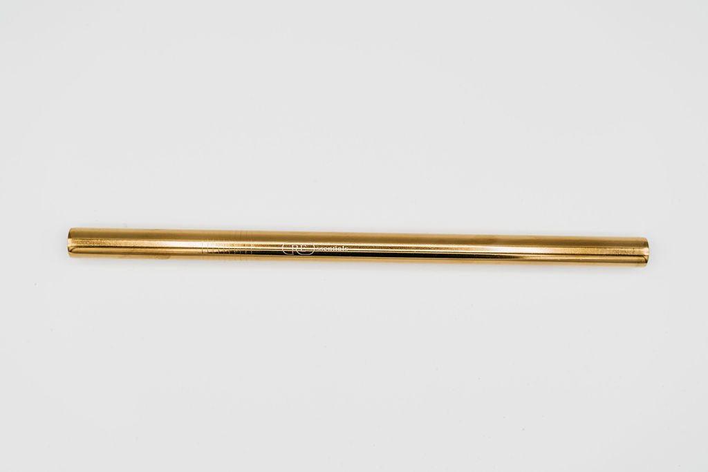stainless steel reusable bubble tea straw gold