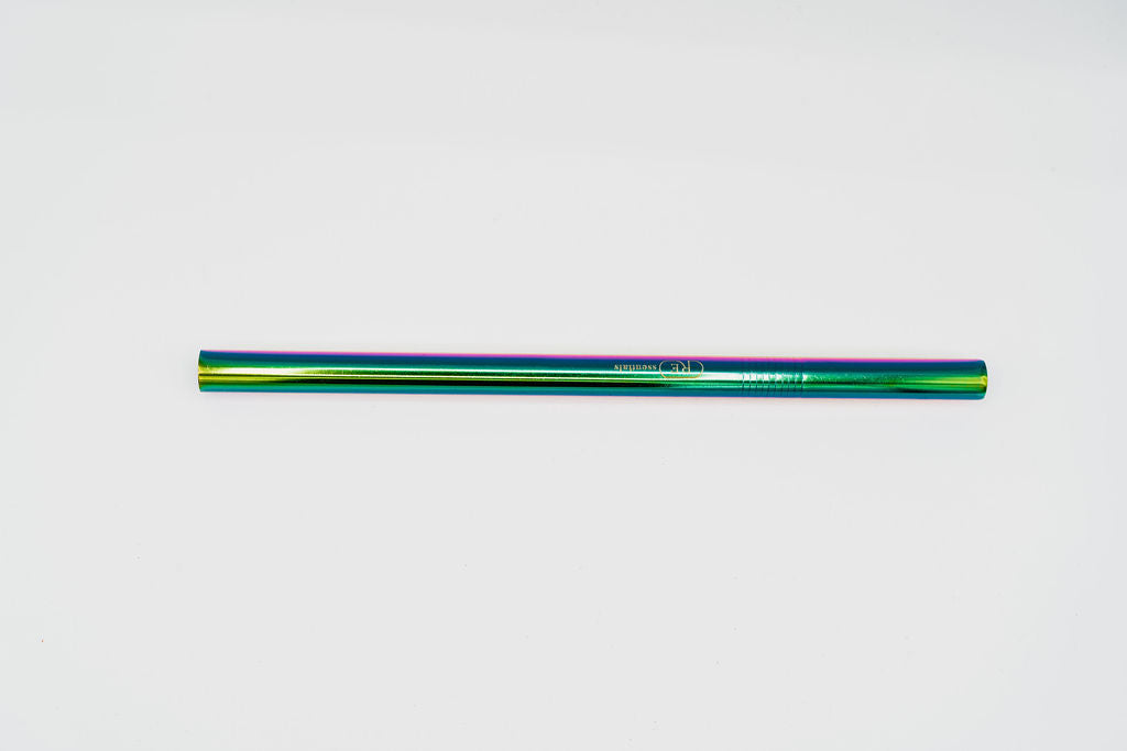stainless steel reusable bubble tea straw rainbow