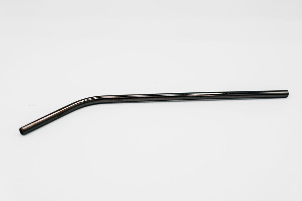 stainless steel reusable straw bent black