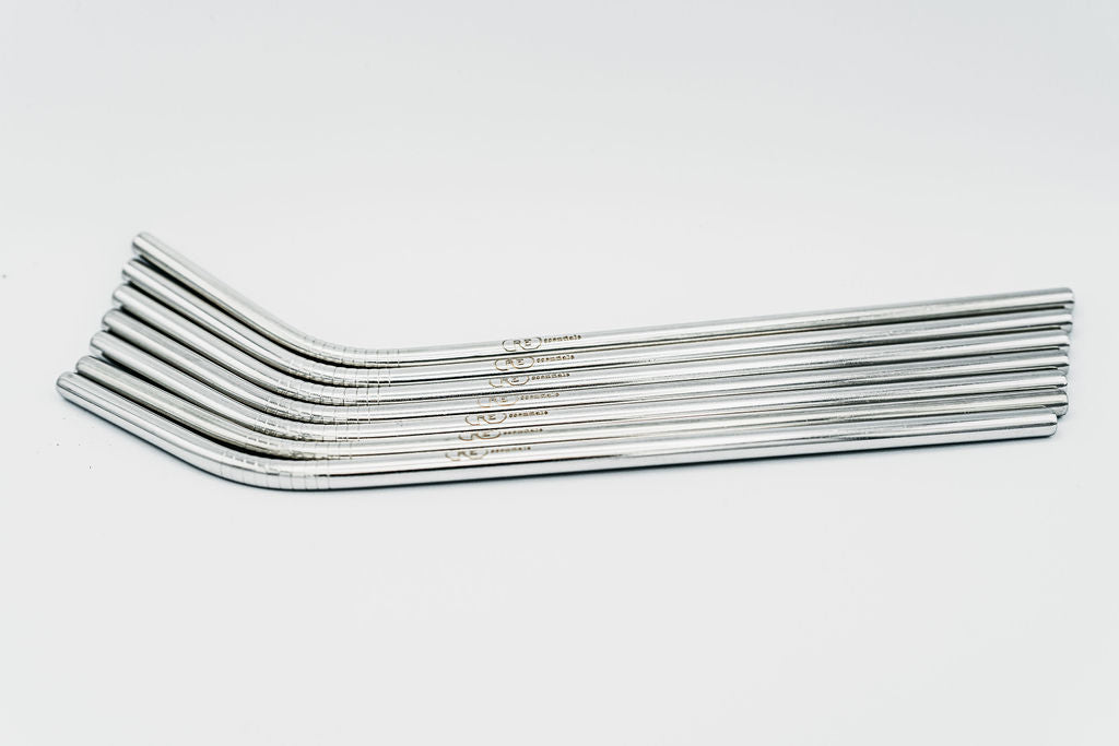 stainless steel reusable straw bent silver seven