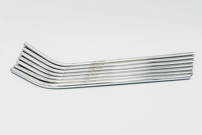 stainless steel reusable straw bent silver seven