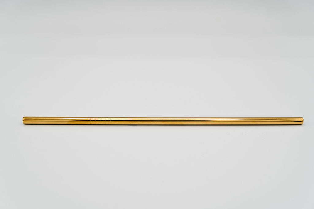 stainless steel reusable straw straight gold