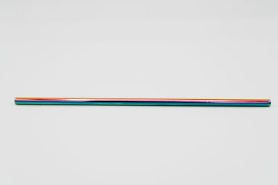 stainless steel reusable straw straight rainbow
