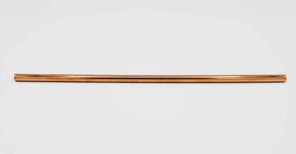 stainless steel reusable straw straight rose gold